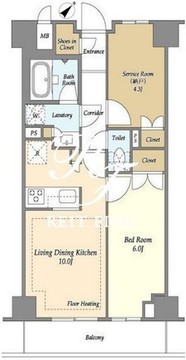 市谷台町坂フロント 202 間取り図