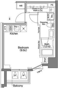 ザ・パークハビオSOHO祐天寺 209 間取り図