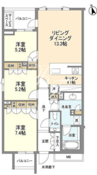ザ・パークハウス広尾羽澤 113 間取り図