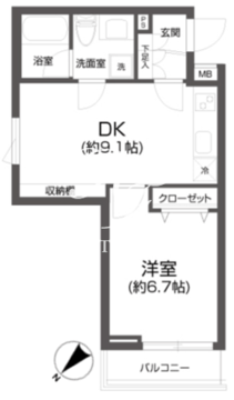 パセオ中目黒 301 間取り図