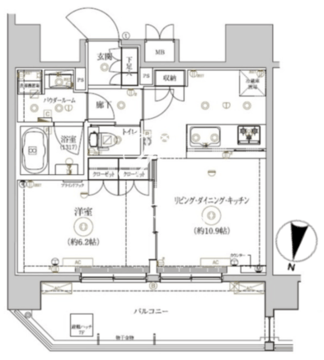 グラシアプレイス錦糸町 602 間取り図
