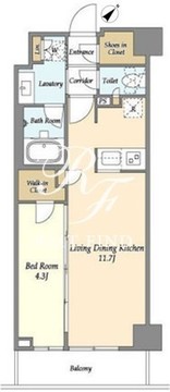 市谷台町坂フロント 304 間取り図