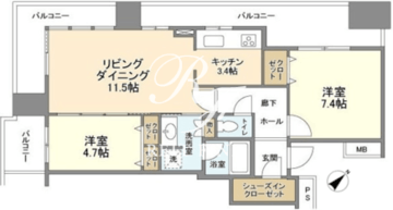 リガーレ日本橋人形町 2109 間取り図