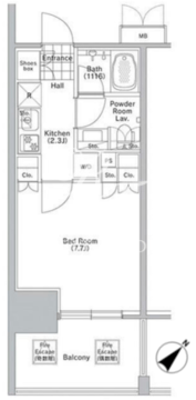 コンフォリア渋谷ウエスト 501 間取り図