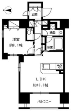 パークキューブ東品川 420 間取り図