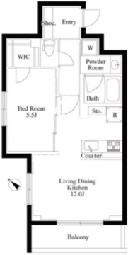 ラペルラ柿の木坂 304 間取り図