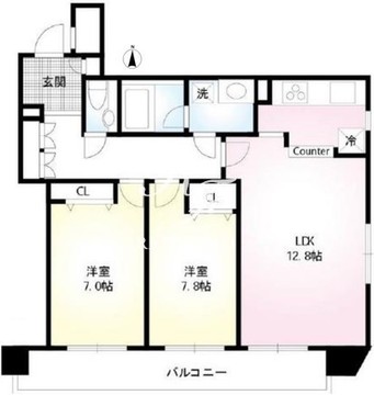 センプレ高輪 402 間取り図