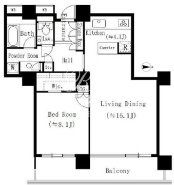 リバーポイントタワー 1902 間取り図