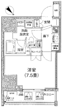 アイルイムーブル日本橋 804 間取り図