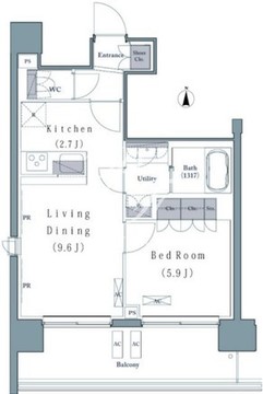 プレジリア新富町 510 間取り図
