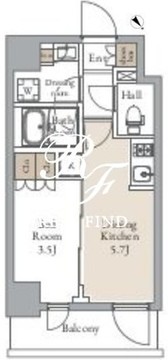 グランカーサ三ノ輪2 902 間取り図