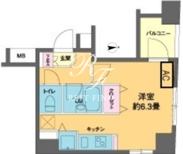 カスタリア新富町3 804 間取り図
