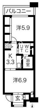 シティコート目黒 3-511 間取り図