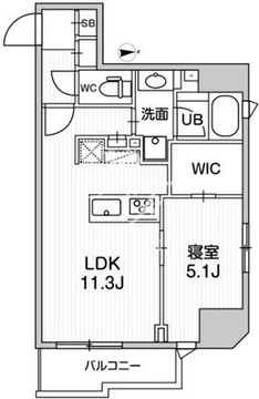 シーズンフラッツ蔵前パークフロント 202 間取り図