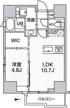 シーズンフラッツ蔵前パークフロント 1003 間取り図