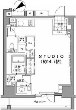 パークハビオ八丁堀 902 間取り図