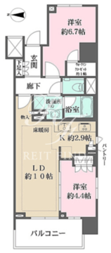 ザ・パークハウスアーバンス渋谷 407 間取り図