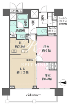ザ・パークハウスアーバンス渋谷 1203 間取り図