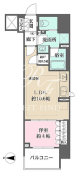 ザ・パークハウスアーバンス渋谷 1305 間取り図
