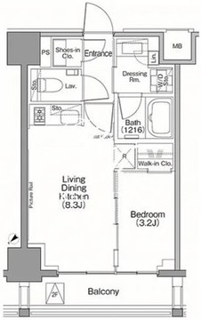 ザ・パークハビオSOHO南青山 203 間取り図