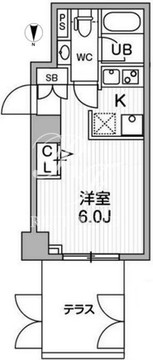リテラス中目黒 102 間取り図