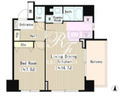 ガルデニア蔵前 1002 間取り図