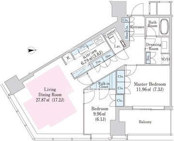 セントラルパークタワー・ラ・トゥール新宿 1016 間取り図