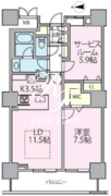 ロイヤルパークスタワー南千住 1902 間取り図