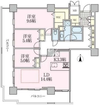 ロイヤルパークスタワー南千住 3005 間取り図