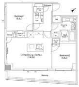 ザ・パークハビオ渋谷クロス 1016 間取り図