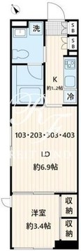 フレア不動前 203 間取り図