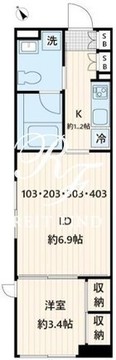 フレア不動前 303 間取り図