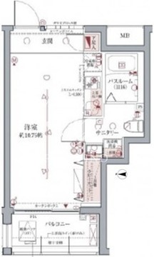 ラグディア高輪 103 間取り図