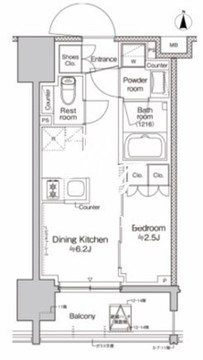 プラウドフラット亀戸ステーションプレイス 1006 間取り図