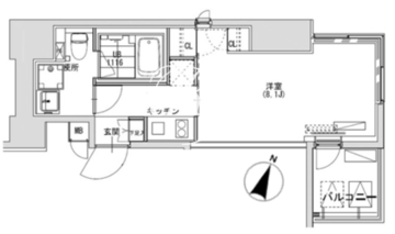 グランディオール広尾テラス 607 間取り図
