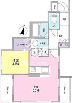 コンフォリア麻布台 201 間取り図