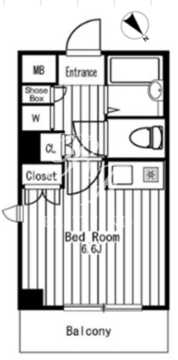 パセオ中目黒 207 間取り図