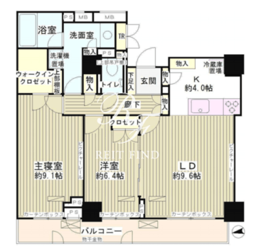 パーク・アヴェニュー神南 1305 間取り図