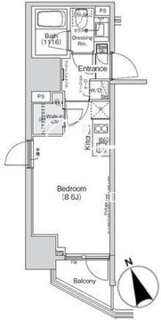 ベルビュー新橋 801 間取り図