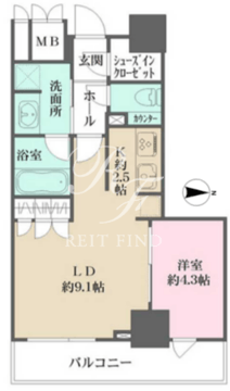 品川タワーフェイス 1008 間取り図