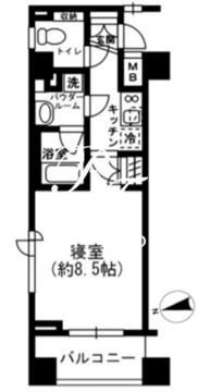 レジディア四谷三丁目 802 間取り図