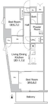 プライムアーバン町屋サウスコート 603 間取り図