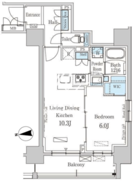 パークアクシス上野・稲荷町 503 間取り図