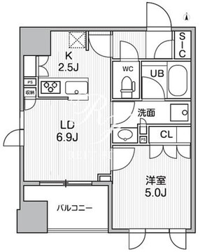 シーズンフラッツ新御徒町 203 間取り図