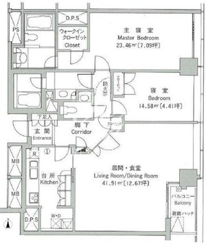 紀尾井町ガーデンタワー 2203 間取り図