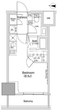 ザ・パークハビオ荏原中延駅前 203 間取り図