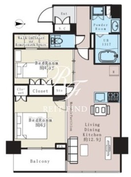 ライオンズフォーシア蔵前オアシス 1204 間取り図