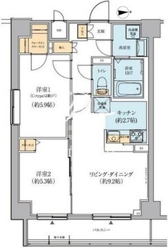 リージア経堂イーストプレイス 401 間取り図