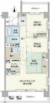 リージア経堂テラスガーデン 501 間取り図