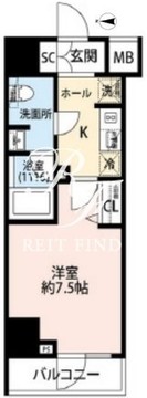 プレール・ドゥーク芝浦 905 間取り図